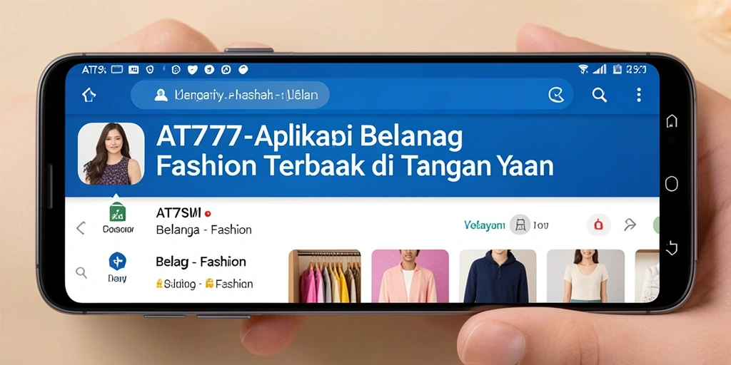 Tampilan antarmuka AT777 yang menarik dan fungsional untuk belanja fashion.