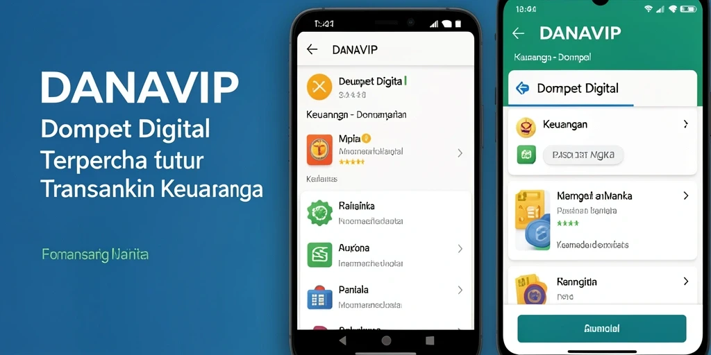 Tampilan antarmuka aplikasi DOMPET DIGITAL DANAVIP yang modern dan intuitif.