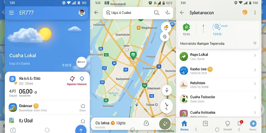 Tampilan antarmuka ER777 yang menampilkan prakiraan cuaca lokal.