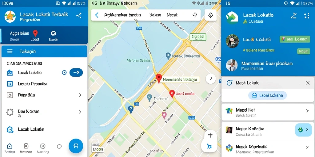 Tampilan antarmuka ID098 saat melacak lokasi pengguna.