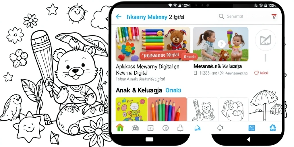 Antarmuka IN1234 yang cerah dan ramah anak untuk mewarnai.