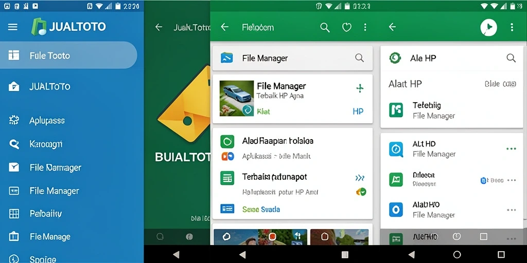 Screenshot utama JUALTOTO menampilkan antarmuka File Manager yang intuitif.
