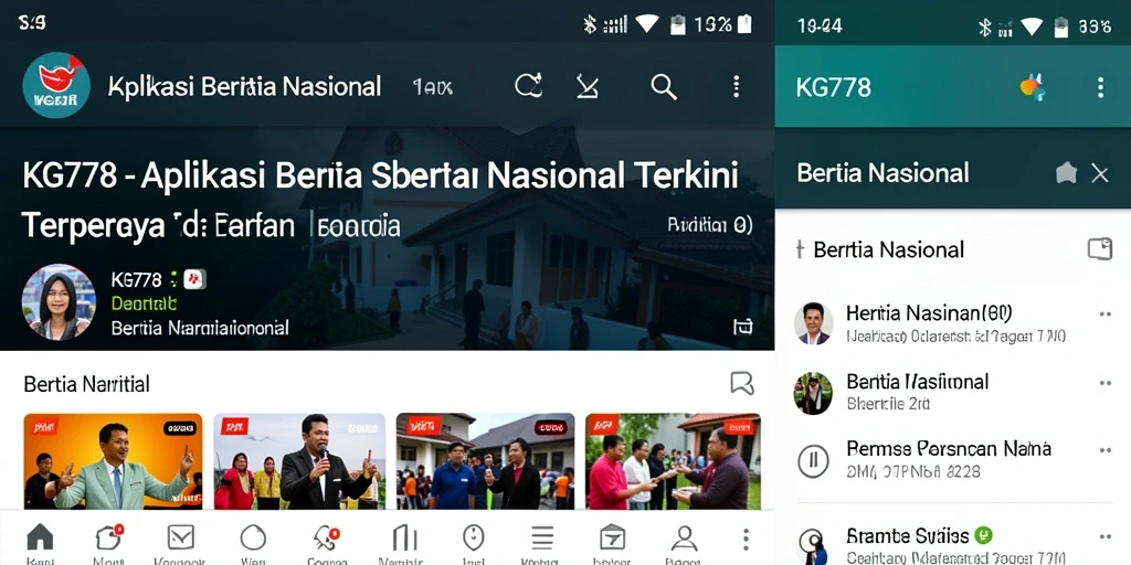 Tampilan antarmuka aplikasi KG778 yang modern dan informatif.