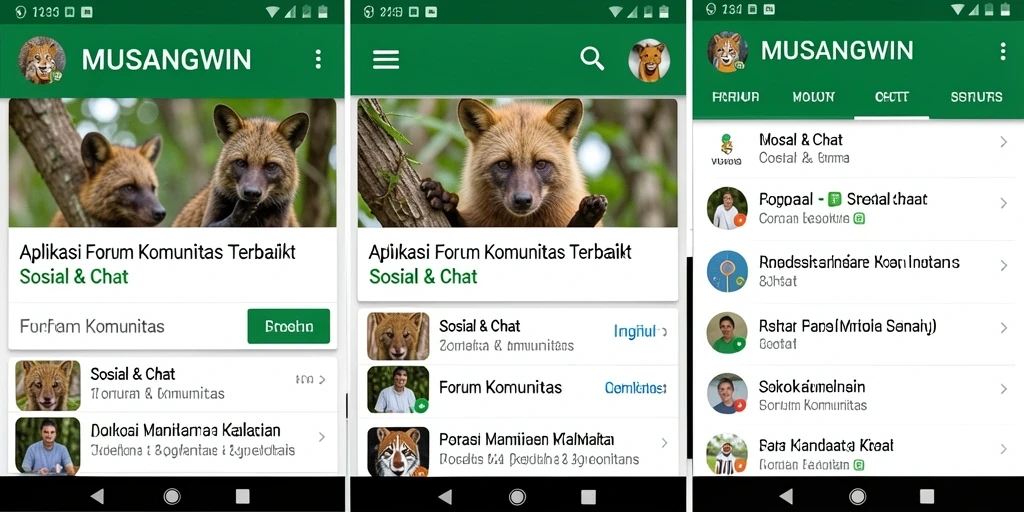 Tampilan antarmuka MUSANGWIN yang menarik untuk Forum Komunitas.