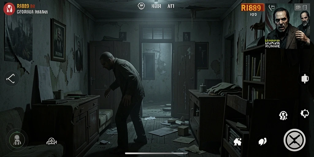 Tampilan antarmuka <strong>RI889</strong> yang menyeramkan dan gameplay yang menantang.