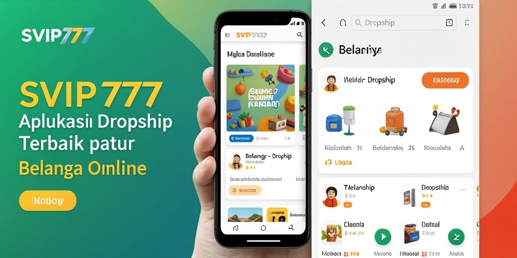Antarmuka aplikasi Dropship SVIP777 yang menarik dan fungsional.