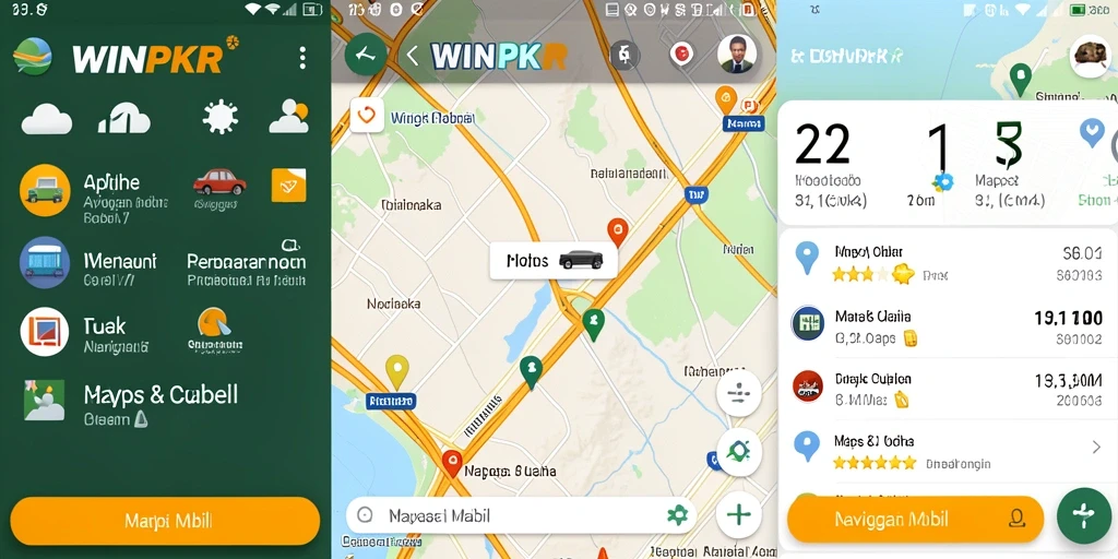 Tampilan antarmuka WINPKR yang memudahkan navigasi mobil.