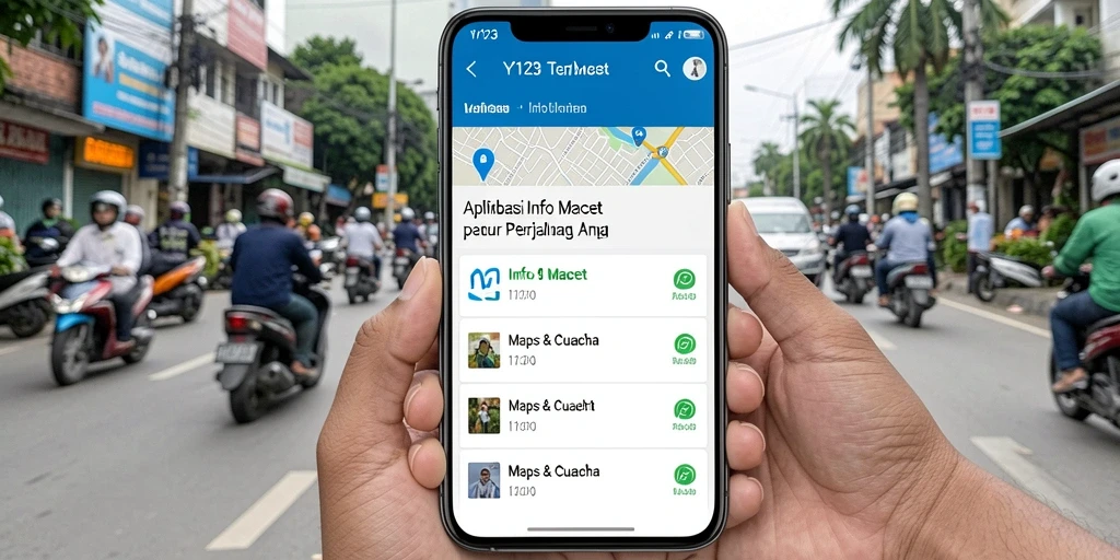 Tampilan antarmuka pengguna aplikasi Info Macet YY123.